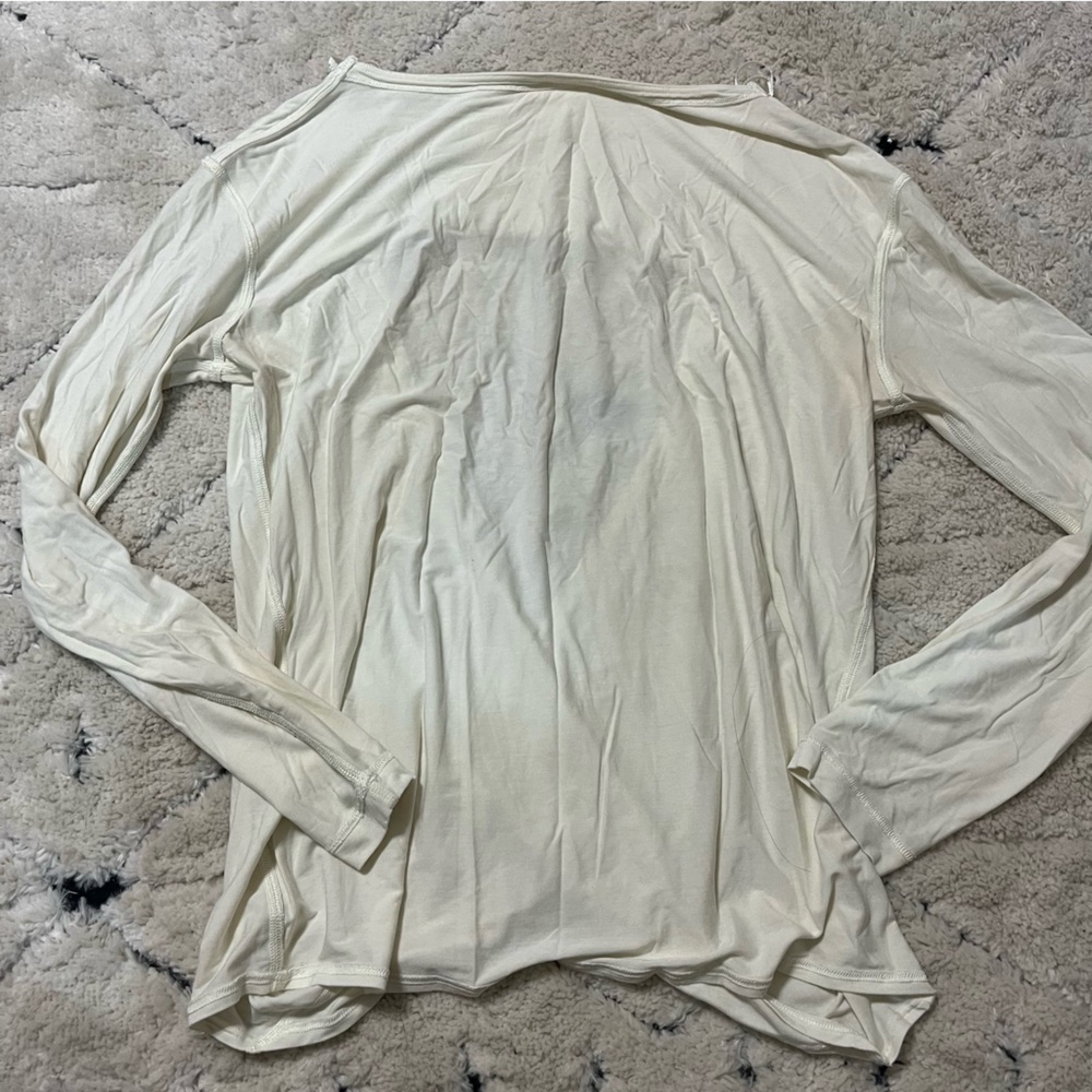 Lululemon Cream Off-White Long Sleeve Open Back Top